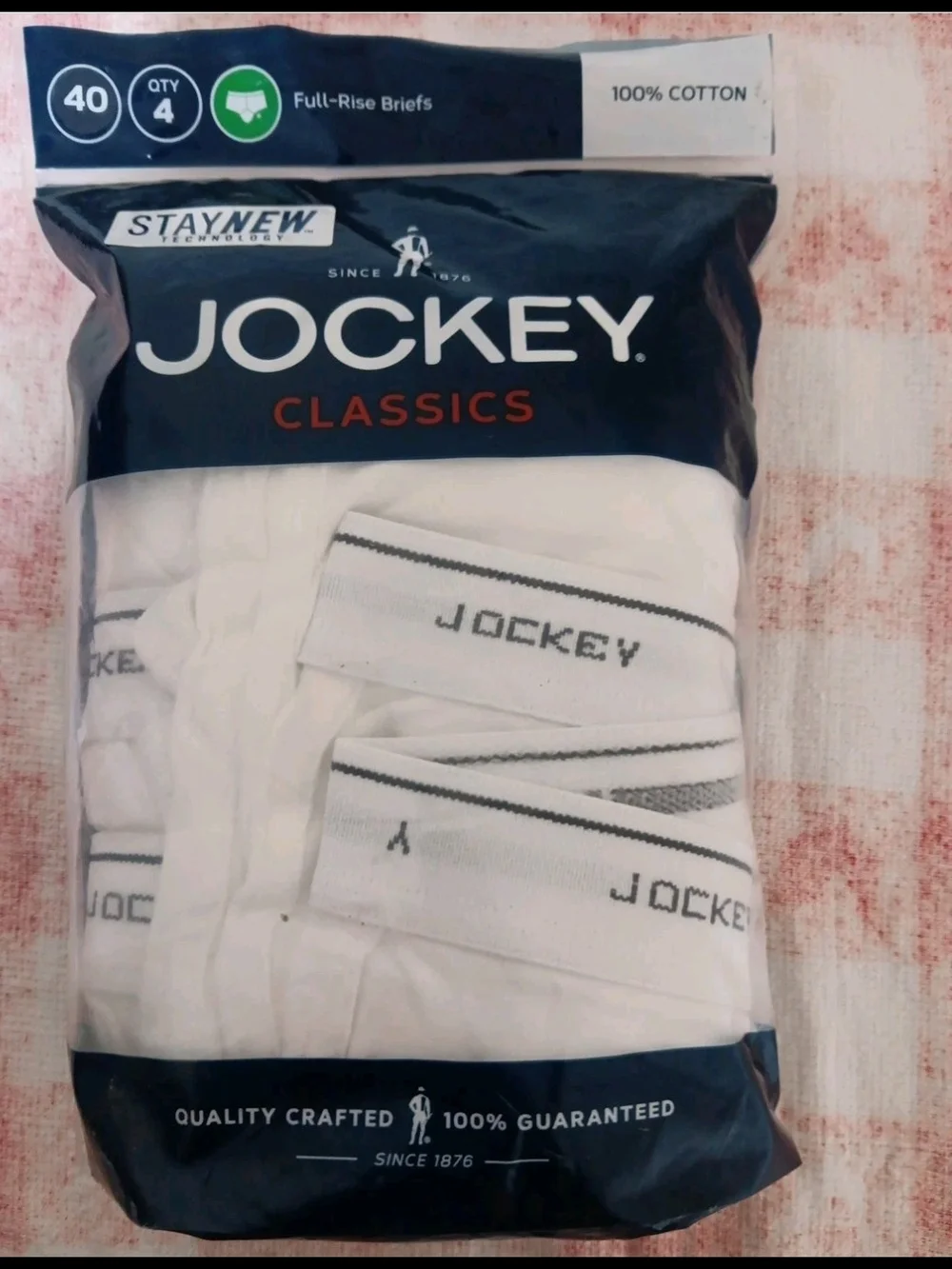 Jockey Classics Men's White Briefs with Branded Waistband - Pack of 4